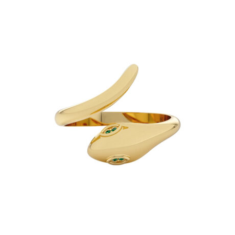 Golden snake-shaped ring, women's light luxury, exquisite and versatile, high-end, small spirit snake opening ring index ring