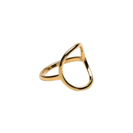 Geometric hollow oval ring, women's light luxury, high-end design, fashionable temperament, versatile plain hoop tail ring
