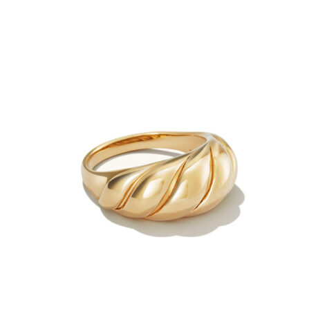 Croissant dome ring, light luxury, high-end design, textured index finger ring, tail ring