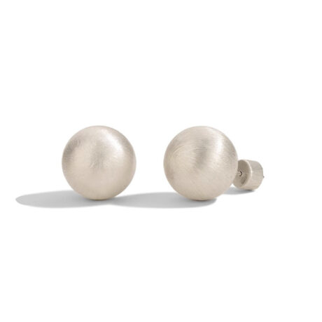 Brushed round ear studs