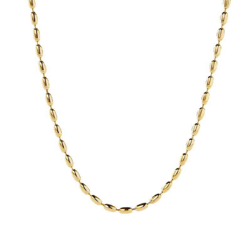 sku-1-圆珠素链项链【金色】