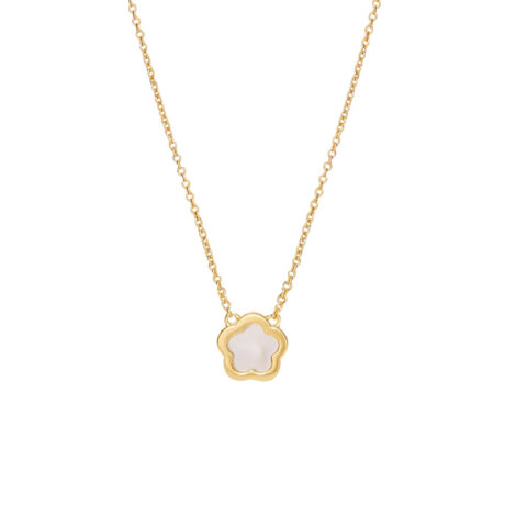 White mother-of-oyster flower necklace women's light luxury high-end design sense is fashionable