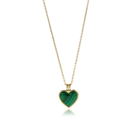Natural malachite love pendant necklace for women