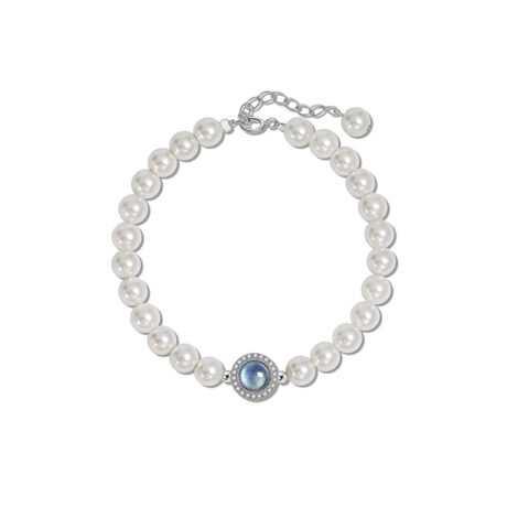 Round Blue Sea Pearl Bracelet