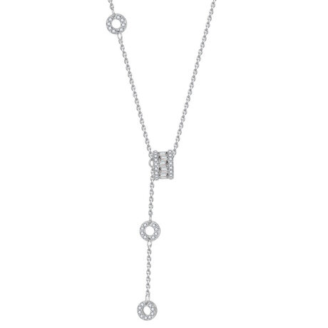 Zirconia inlaid circular necklace