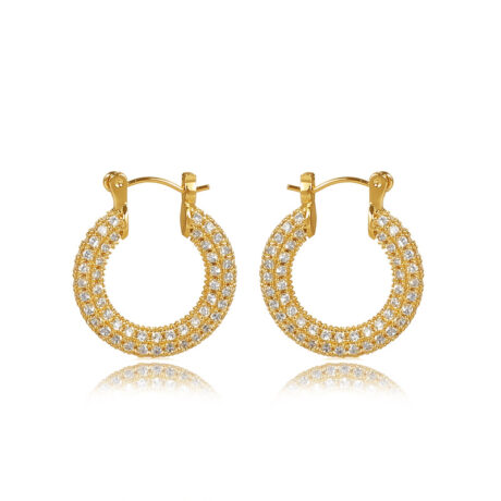Full diamond hoop earrings
