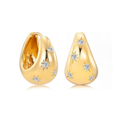 Octagonal Star Water Drop Earrings