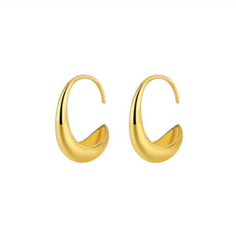Metal style C-shaped earrings